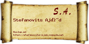 Stefanovits Ajád névjegykártya